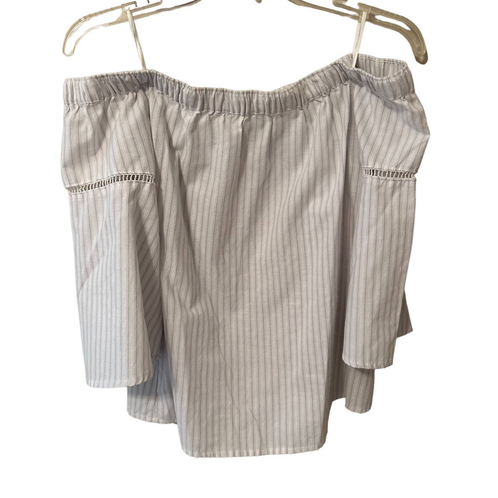 Abercrombie & Fitch Striped Off the Shoulder Blouse Top Size Small